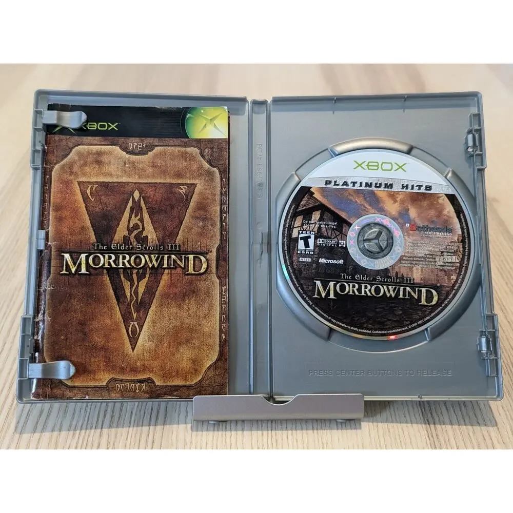 The Elder Scrolls III Morrowind Xbox Platinum Hits - Game, Box, & Manual (No Map